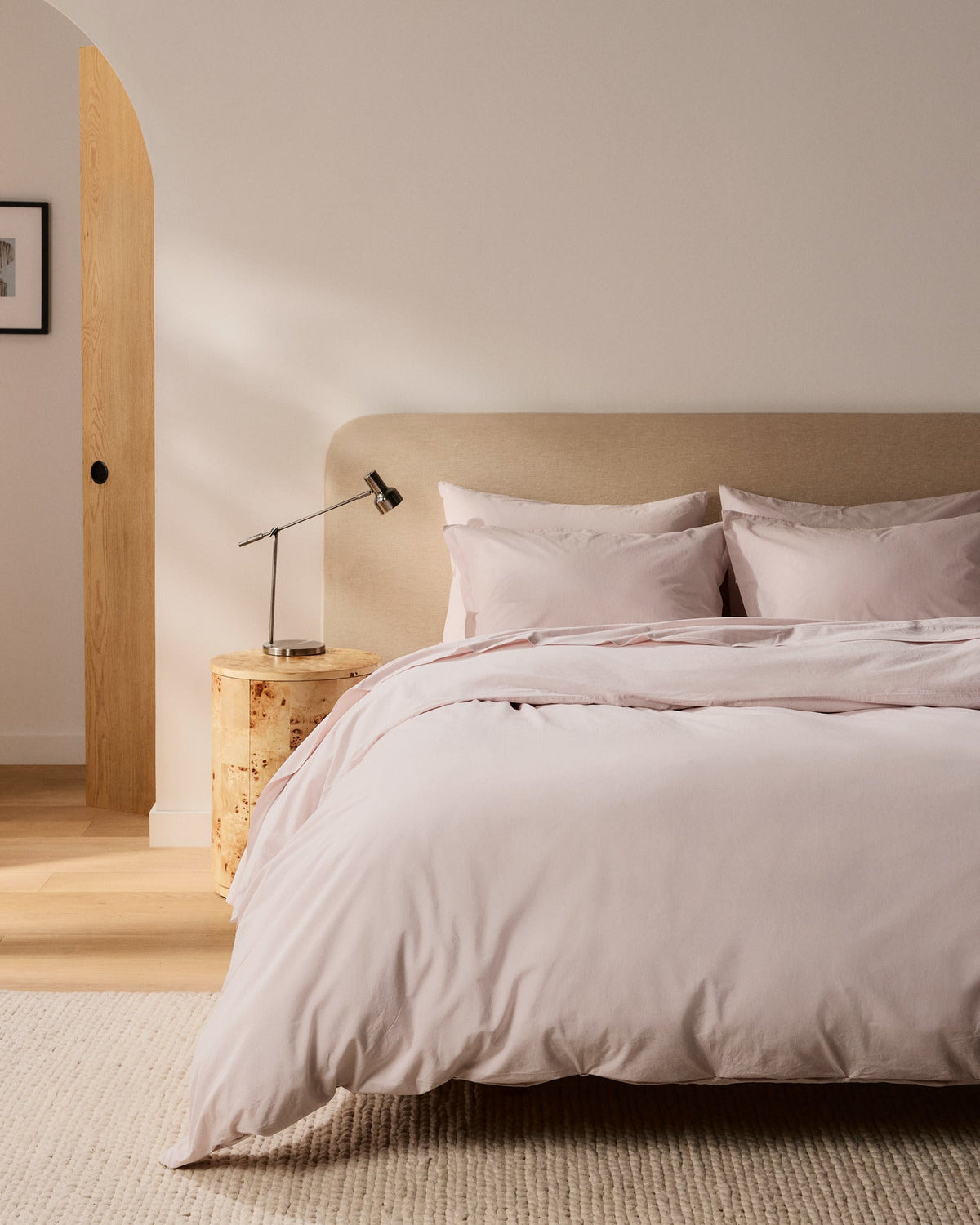 Brushed Cotton Duvet Cover Set - Blush TW/XL - Image 2
