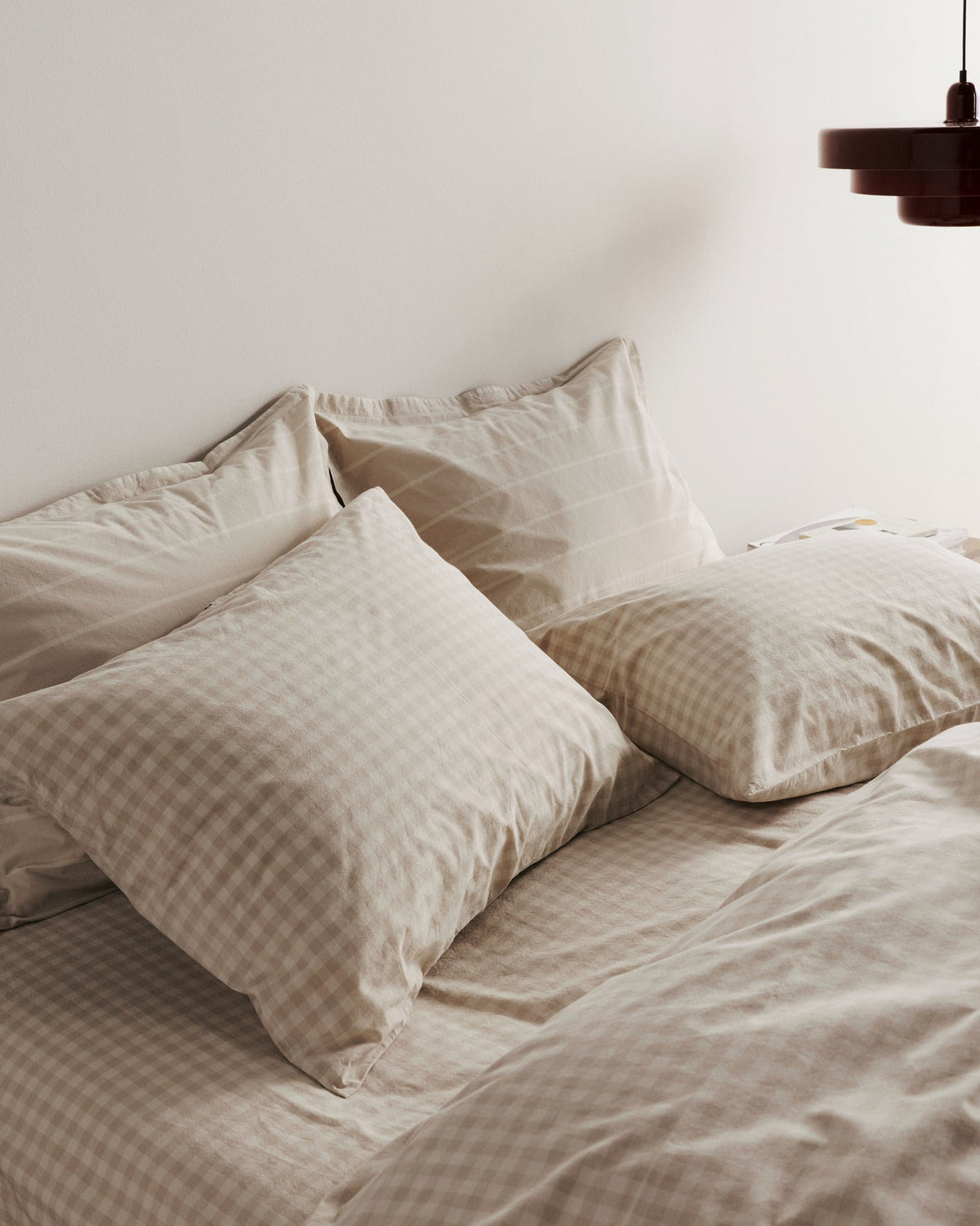 Brushed Cotton Sheet Set - Bone Check TW/XL - Image 2