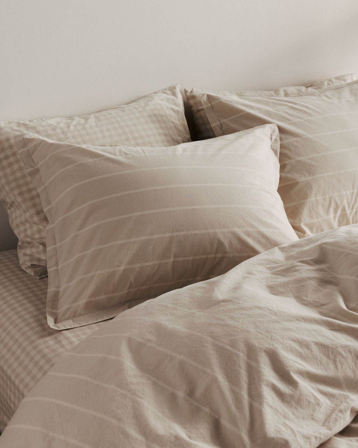 Brushed Cotton Duvet Cover (Bone Stripe) - Image 4