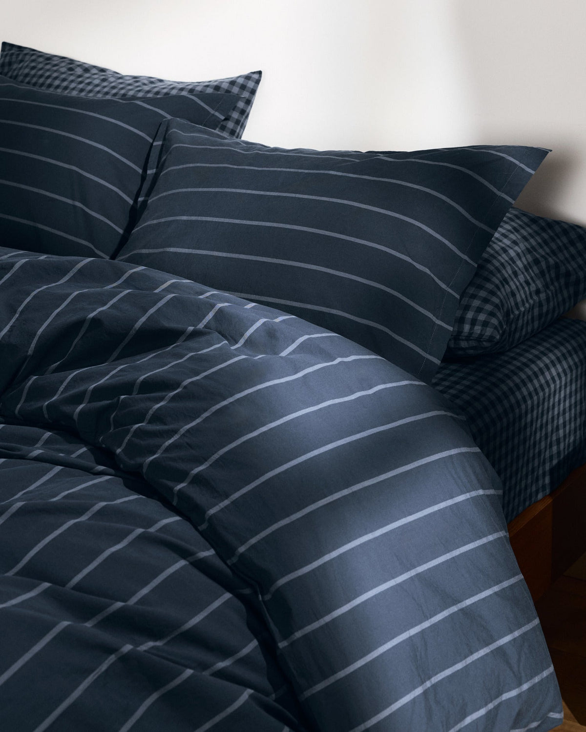 Brushed Cotton Duvet Cover Set - Dusk Stripe K/CK - Image 4