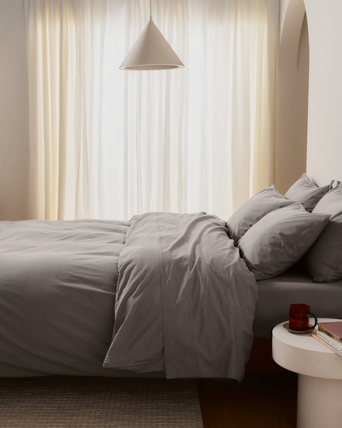 Brushed Cotton Sheet Set - Pebble F/Q - Image 4