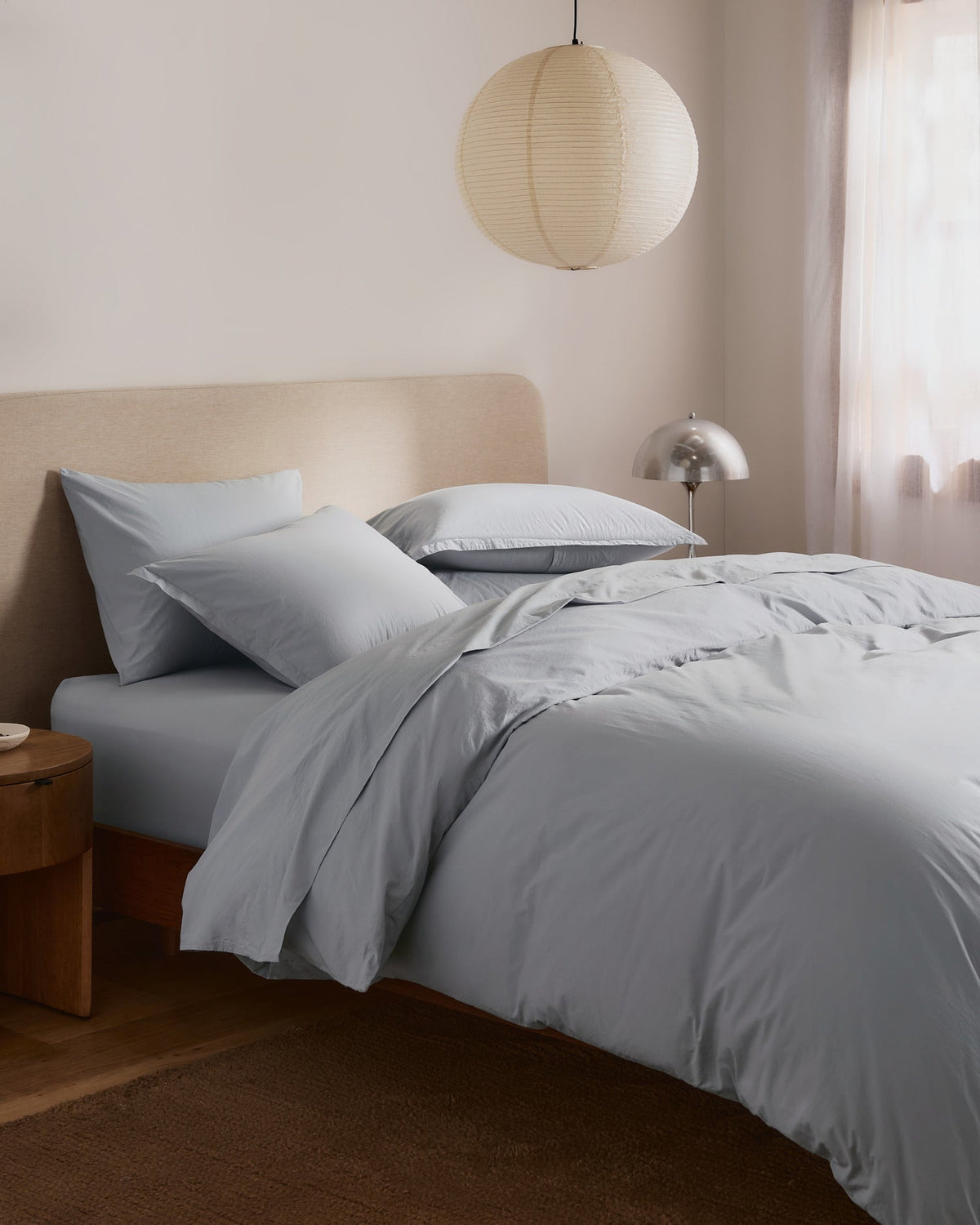 Brushed Cotton Duvet Cover Set - Sky K/CK - Image 4