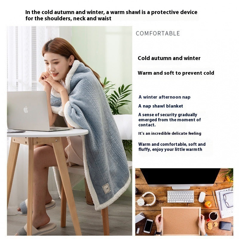 Double-layer Thickened Student Office Air Conditioning Room Nap Blanket Cover Leg Small Blanket - Image 2
