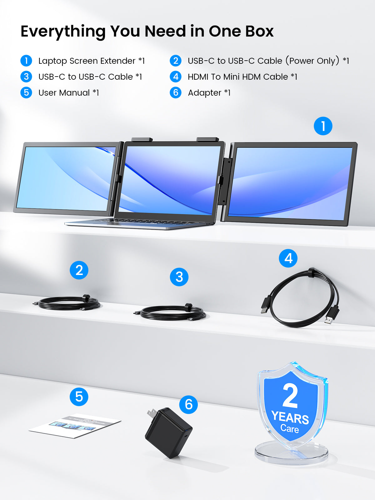 UPERFECT 14 Inch Wireless Triple Portable Monitor - Image 9