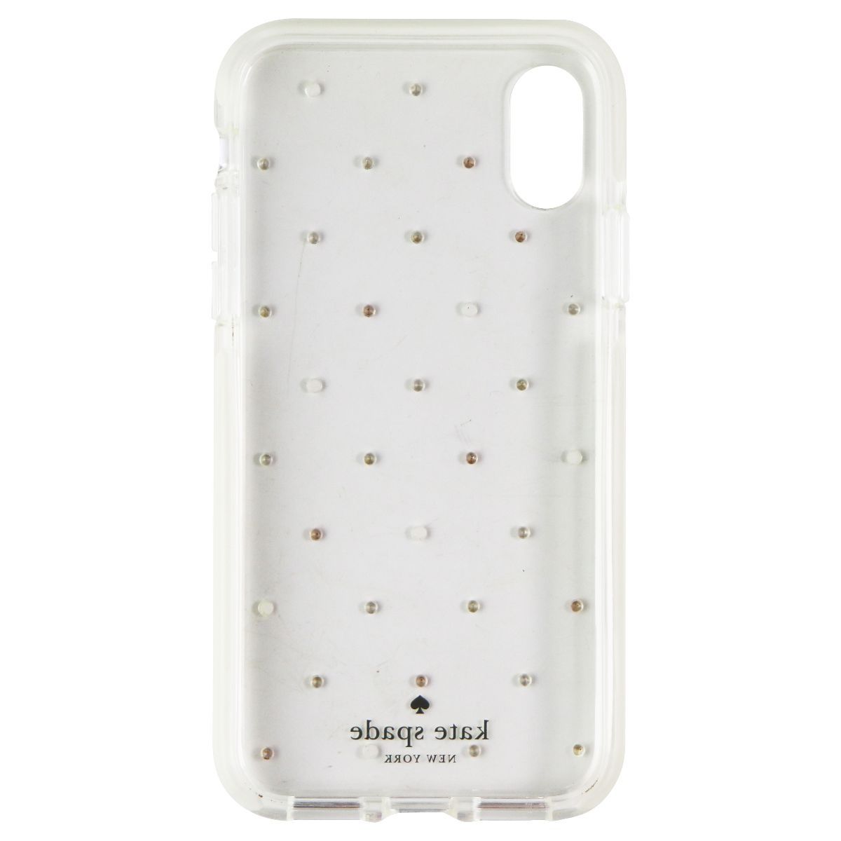 Kate Spade Defensive Hardshell Case for iPhone XS and X - Clear / Pin Dot Gems - New - Image 3