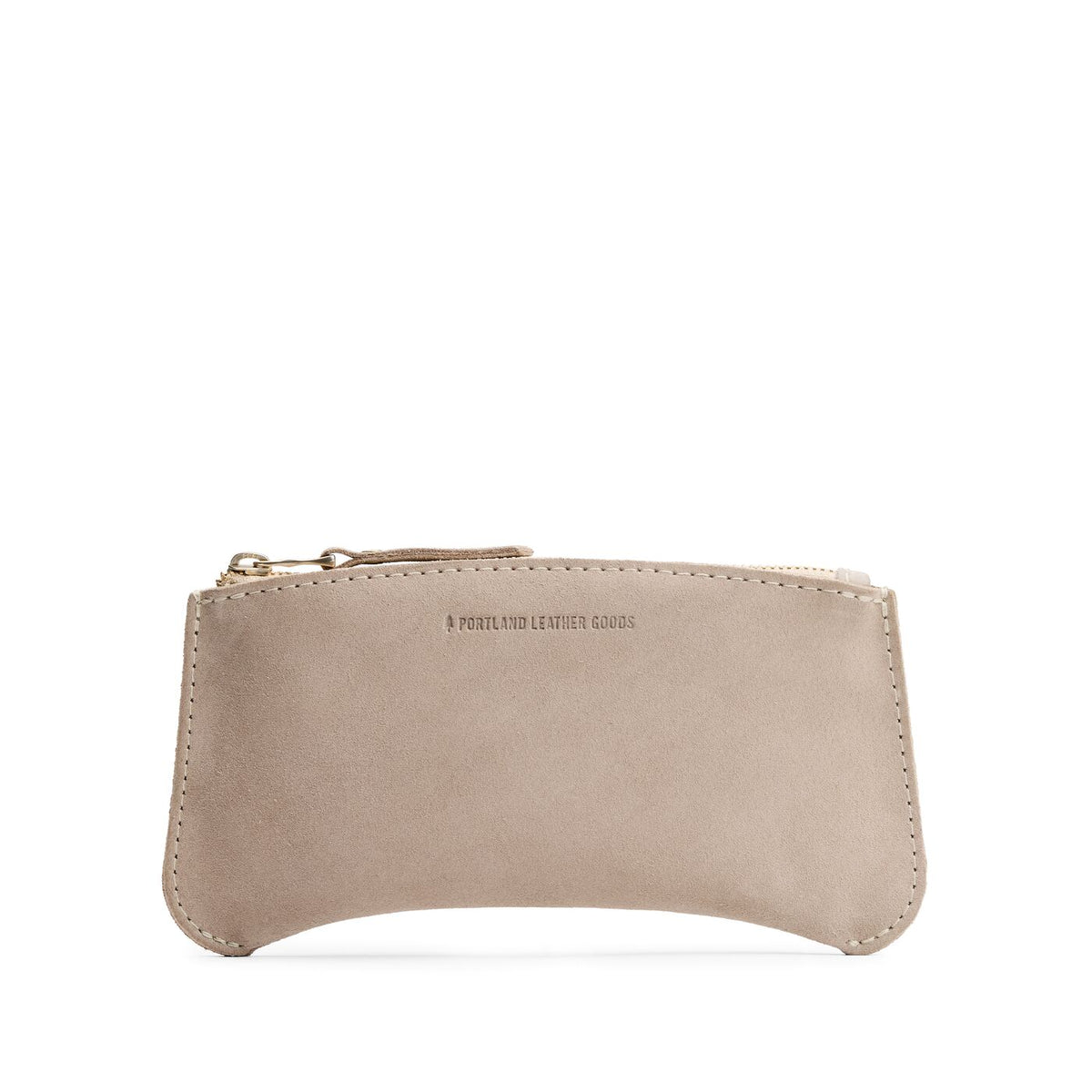 'Almost Perfect' Canoe Zip Pouch - Taupe / Large