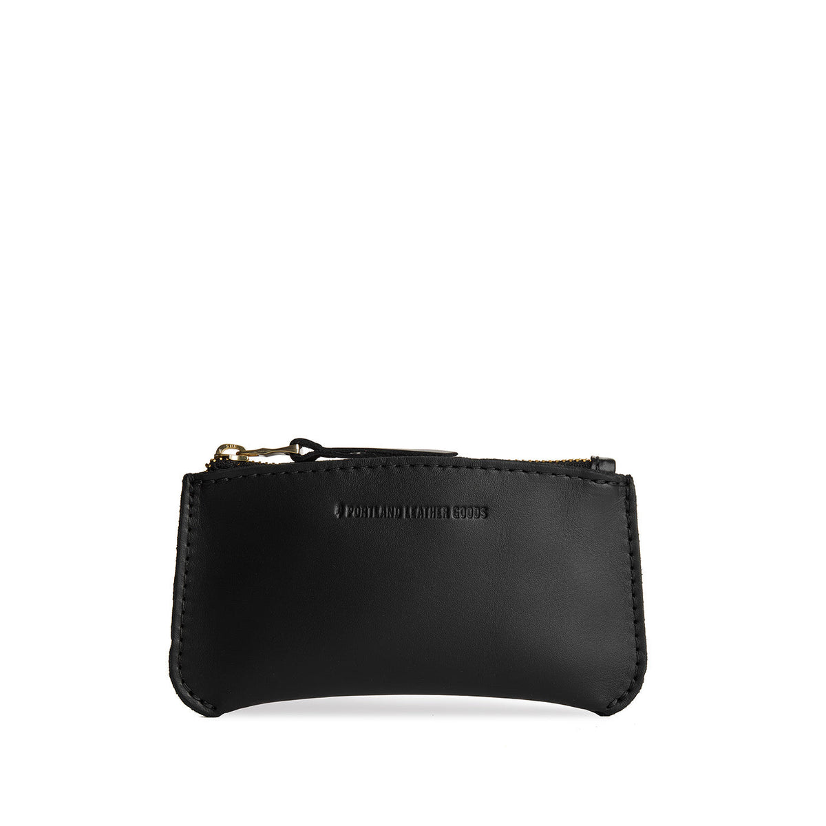 'Almost Perfect' Canoe Zip Pouch - Black / Small
