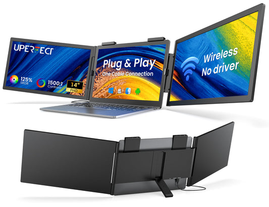 UPERFECT 14 Inch Wireless Triple Portable Monitor