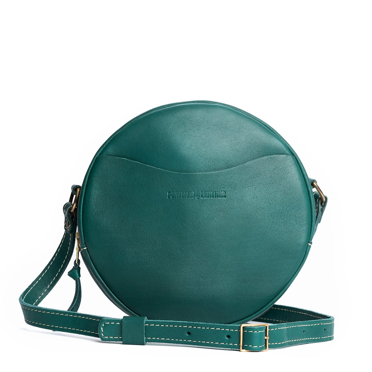 'Almost Perfect' Circle Crossbody - Peacock / Large
