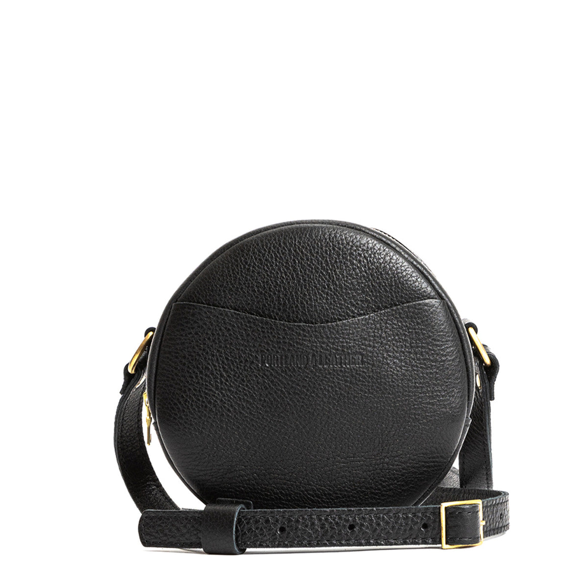 'Almost Perfect' Circle Crossbody - Pebbled--black / Small