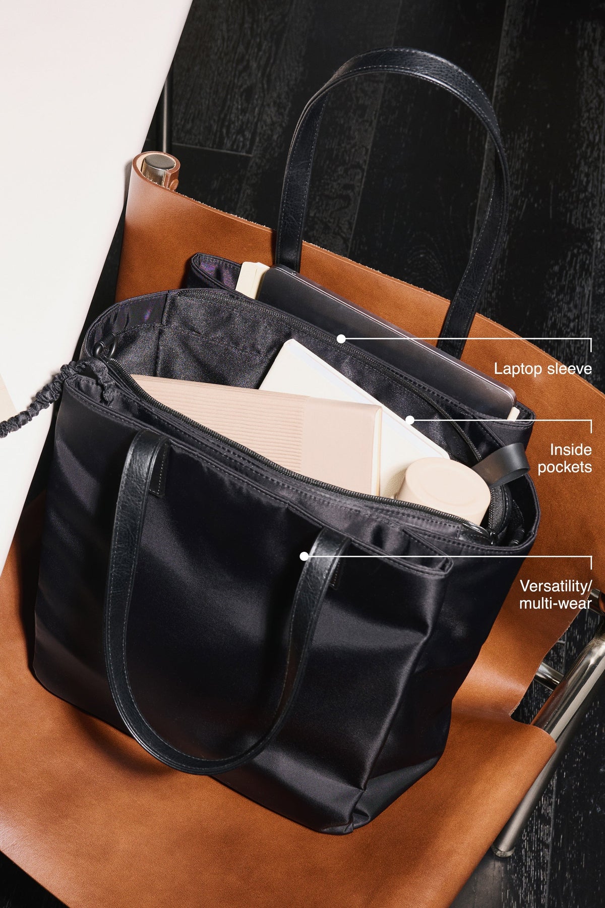 The Commuter Tote in Black - Image 2