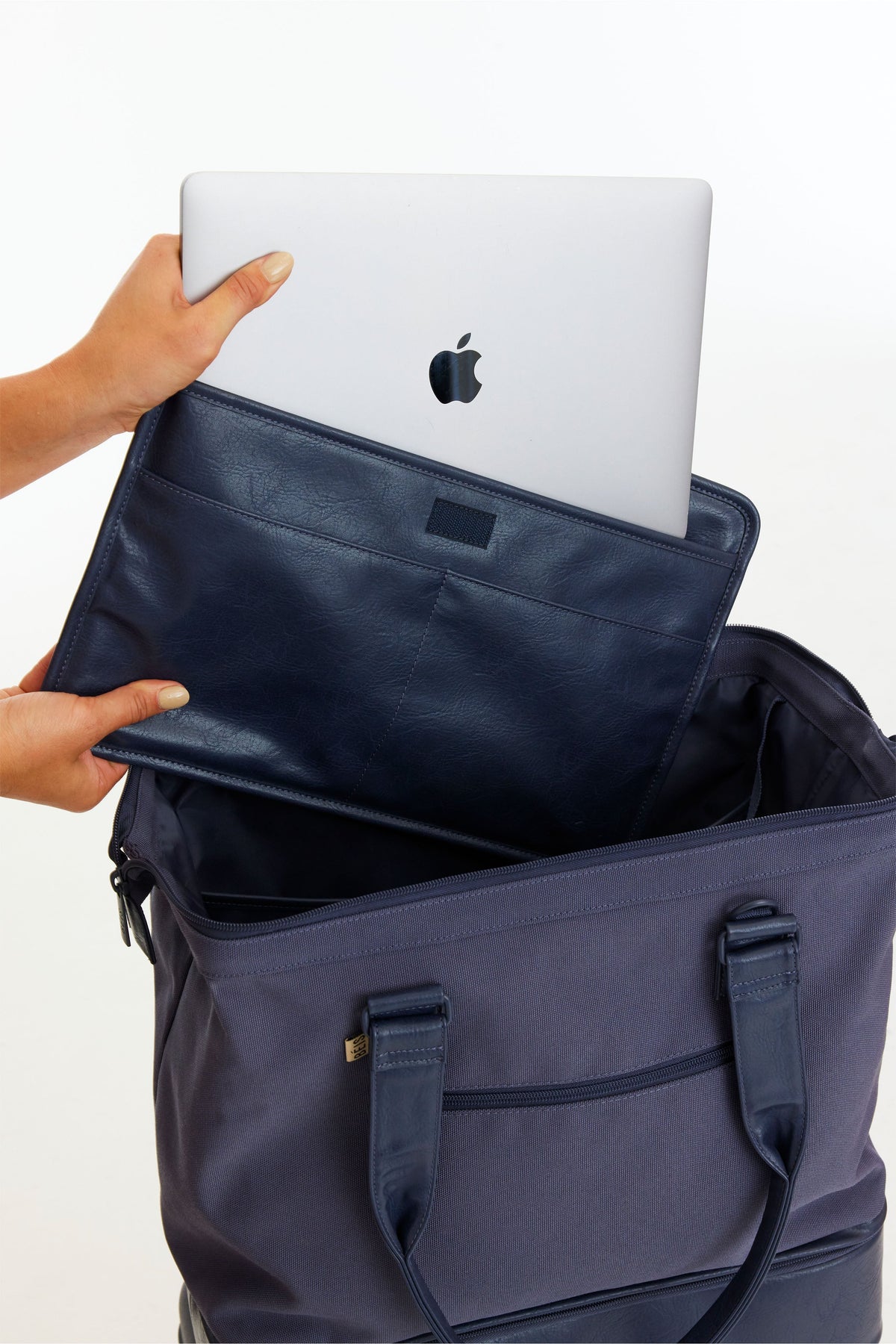 The Convertible Mini Weekender in Navy - Image 6