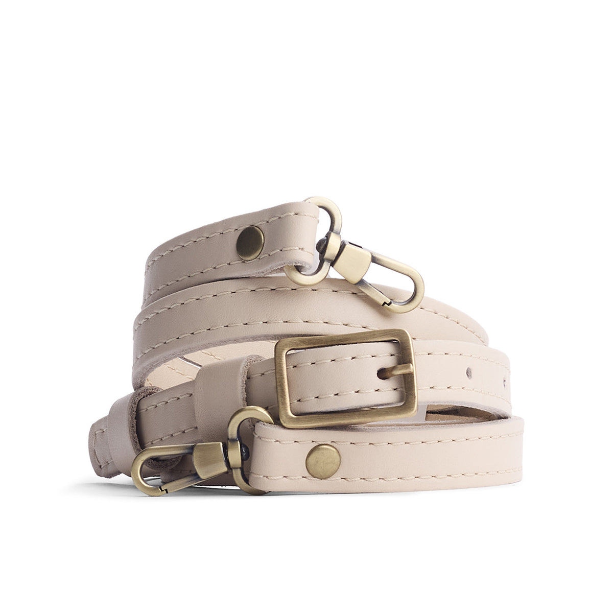 Small Leather Crossbody Strap - Bone