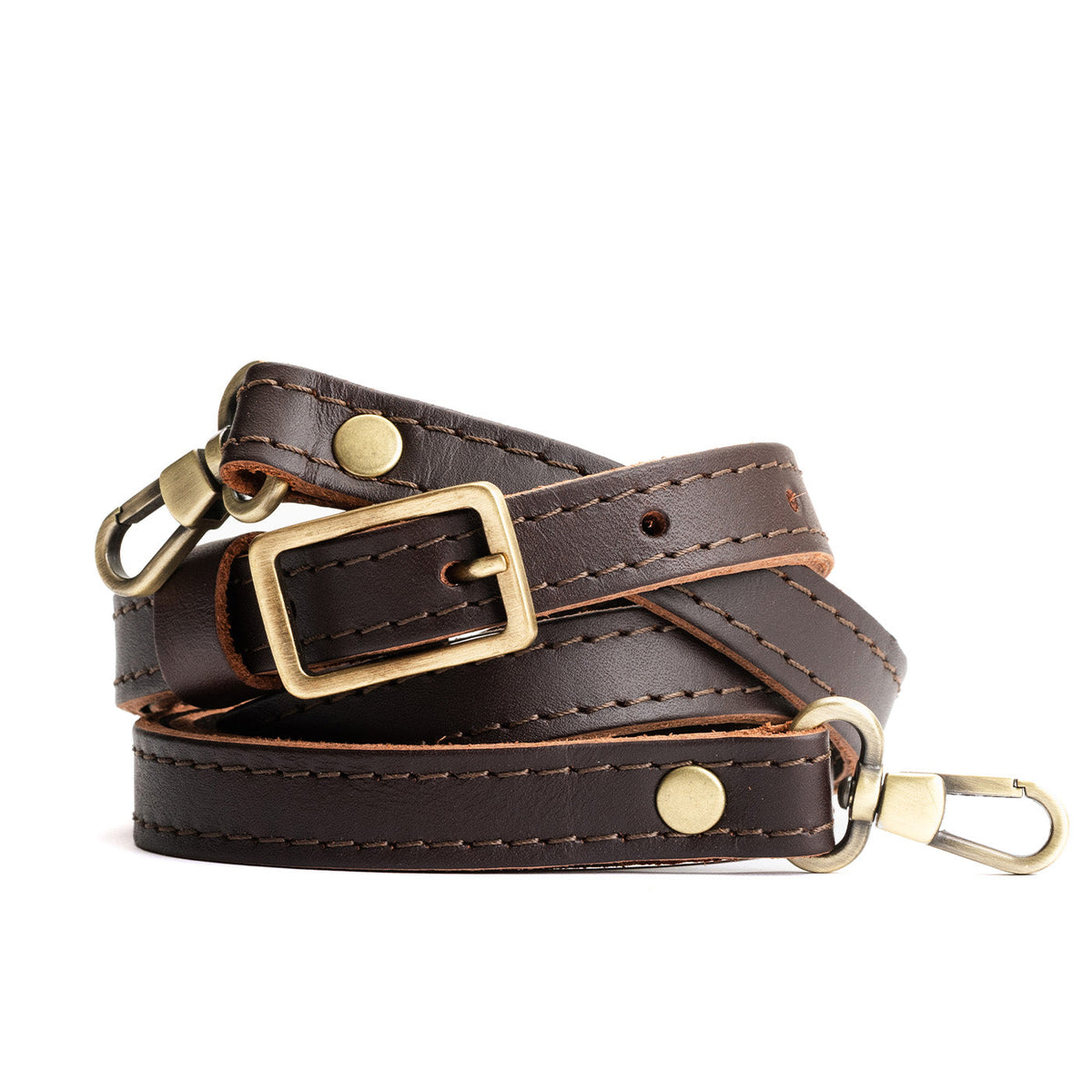 Small Leather Crossbody Strap - Grizzly