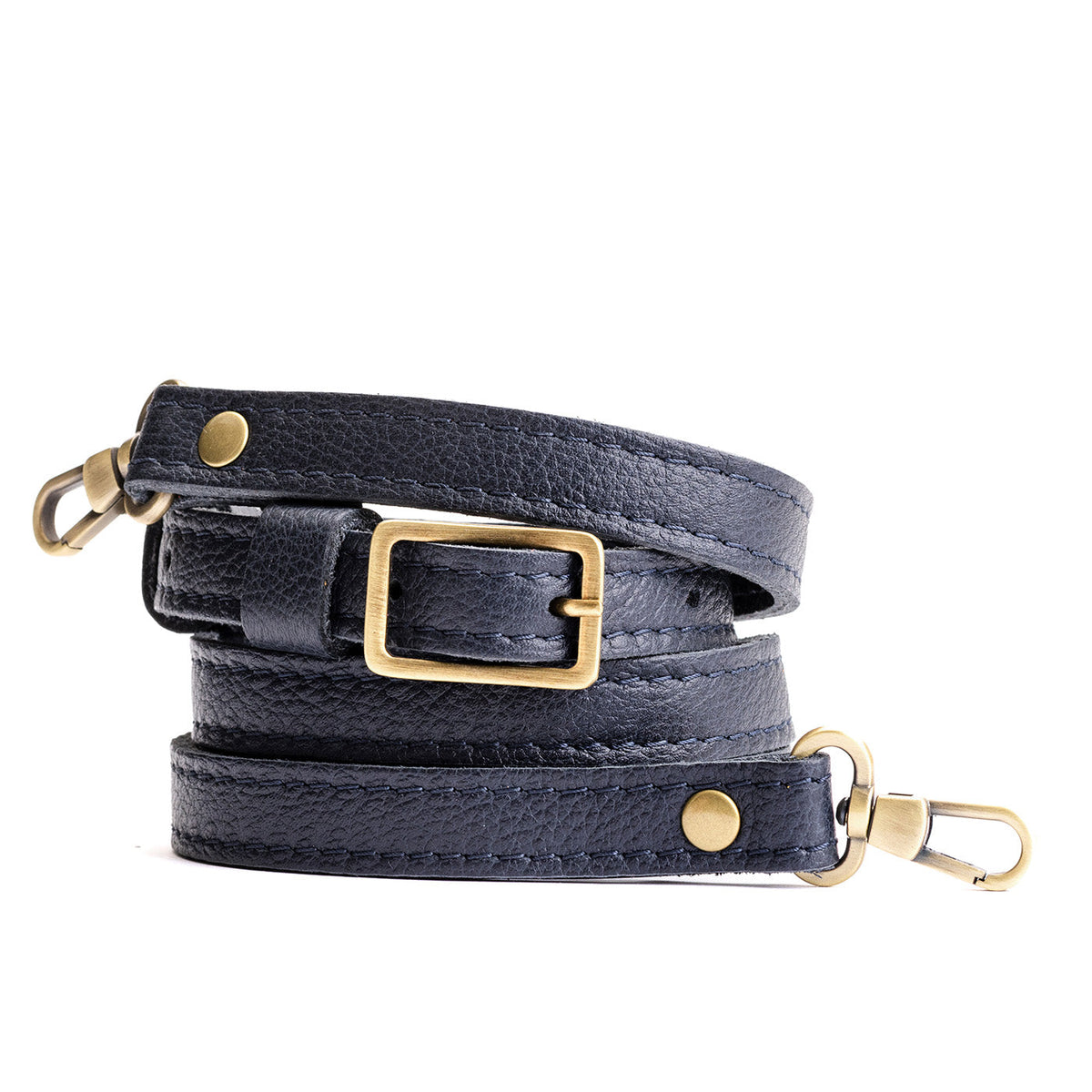Small Leather Crossbody Strap - Night Owl