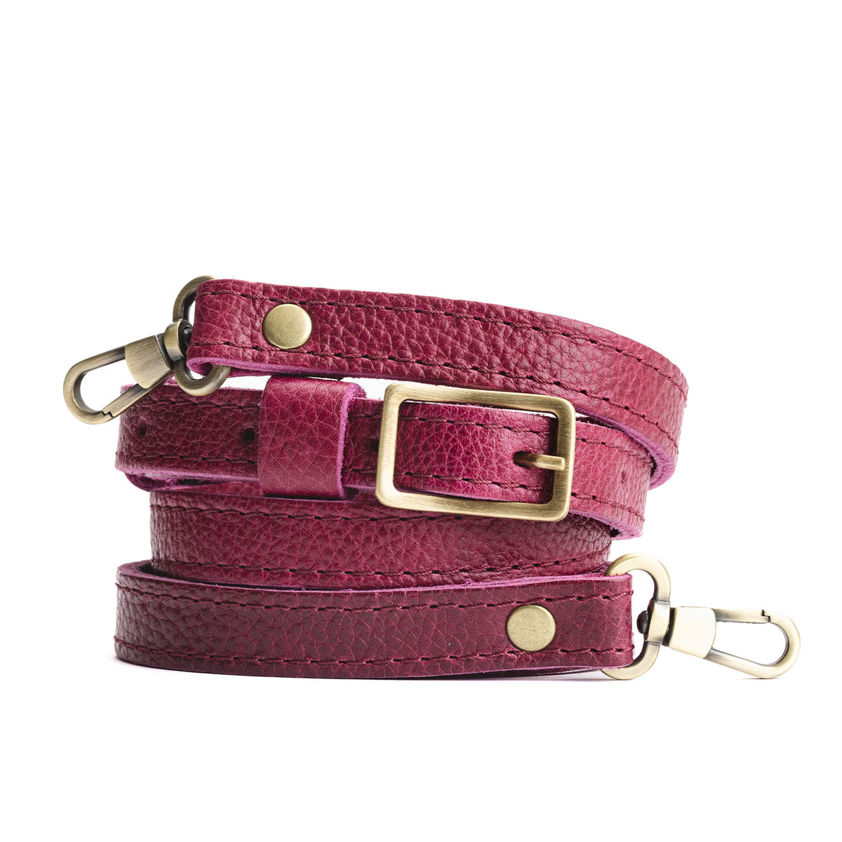 Small Leather Crossbody Strap - Orchid