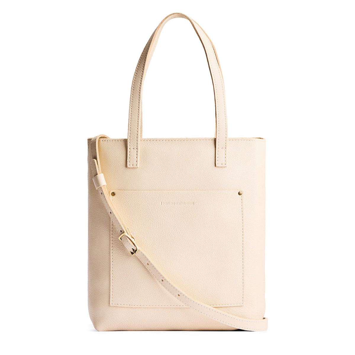 'Almost Perfect' Crossbody Tote - Pebbled Bone / Zipper