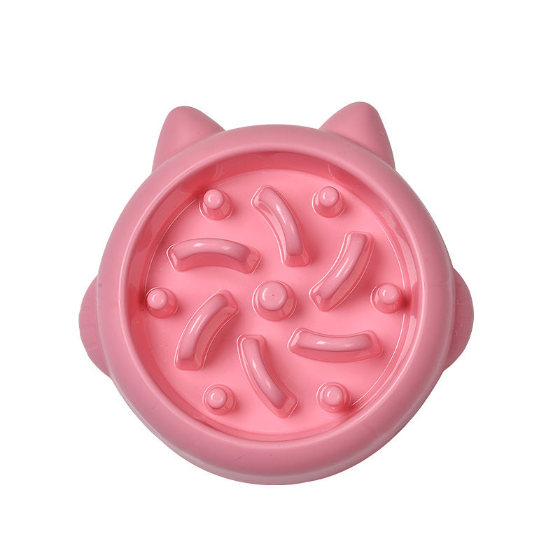 Pet Slow Feeder Bowls for Dogs & Cats - Pink