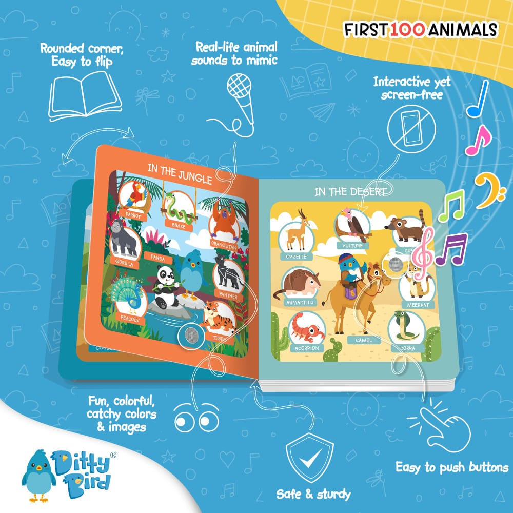 Ditty Bird Musical Books - First 100 Animals - Image 4