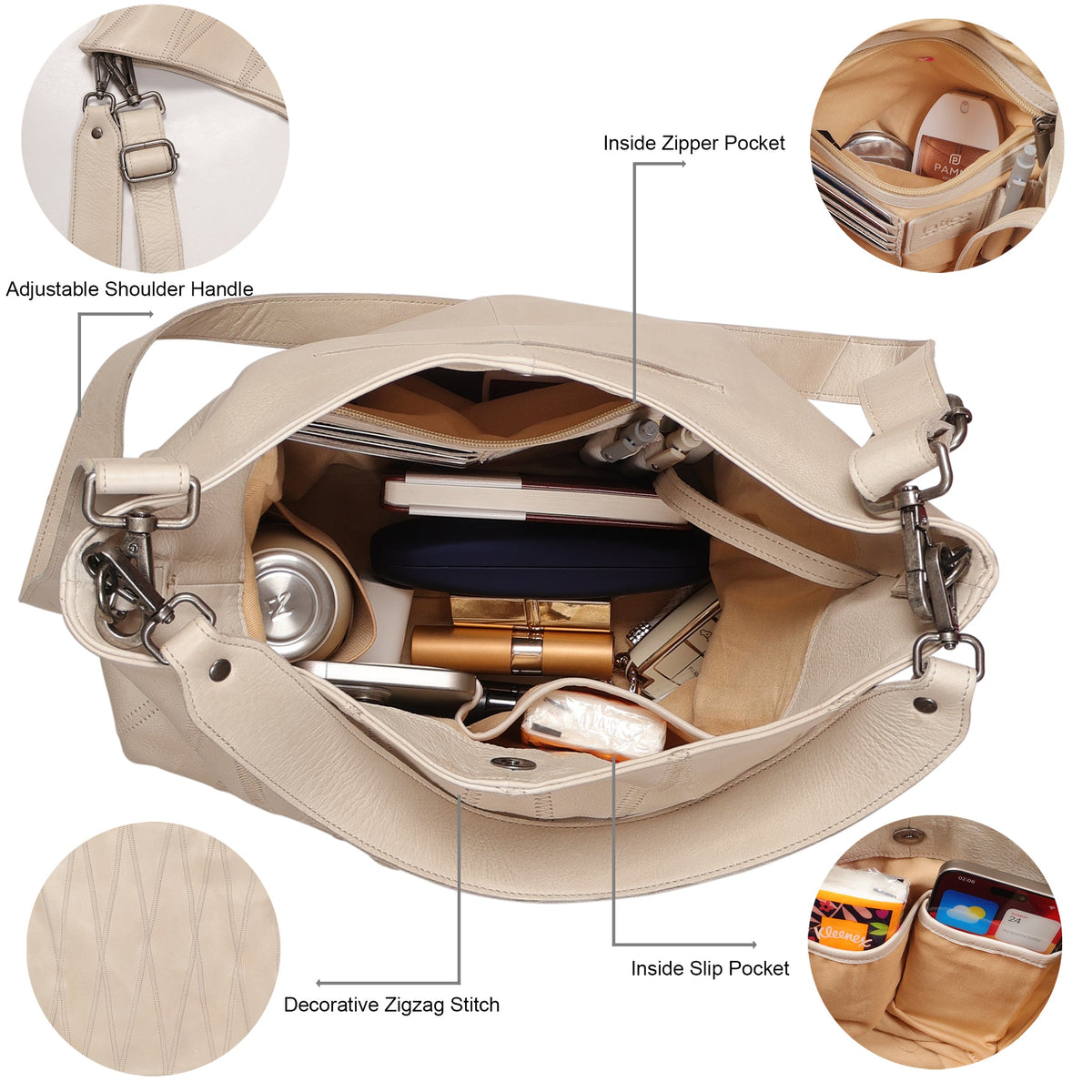 Bree Diamond Leather Shoulder Bag - Image 23