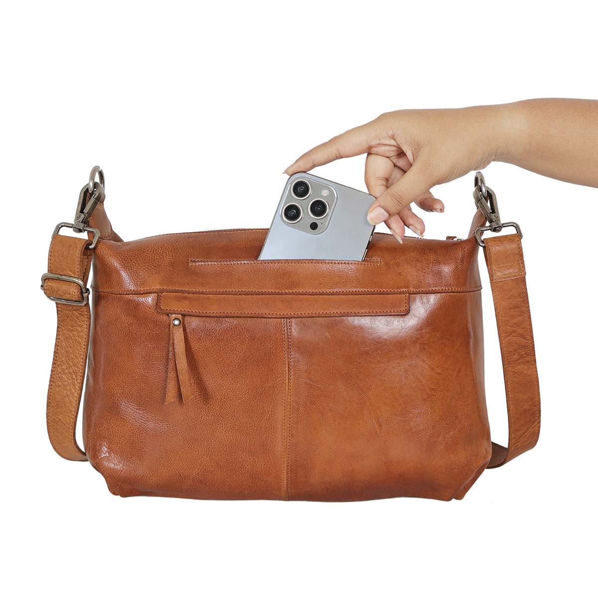 Avery Diamond Leather Crossbody Bag - Image 11