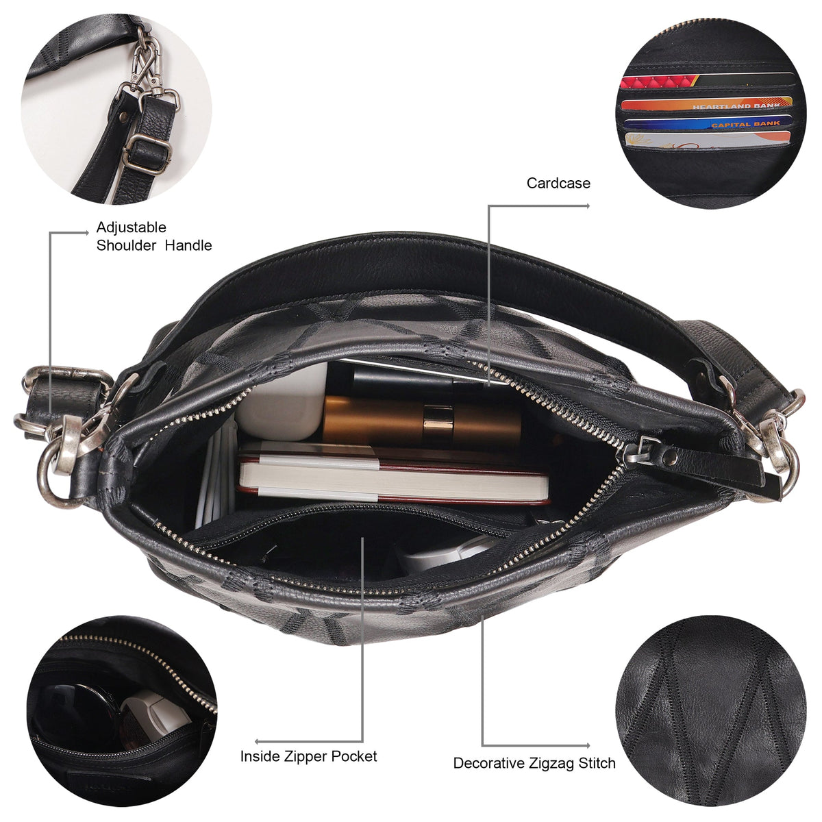 Ivy Diamond Leather Crossbody Bag - Image 13