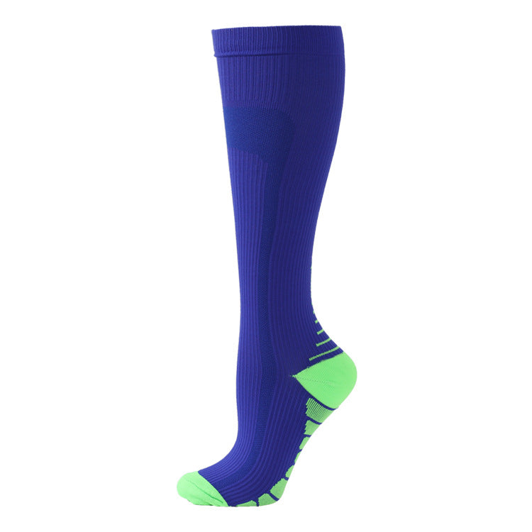 Unisex Sports Mid-Height Compression Socks - Blue And Green Arrow