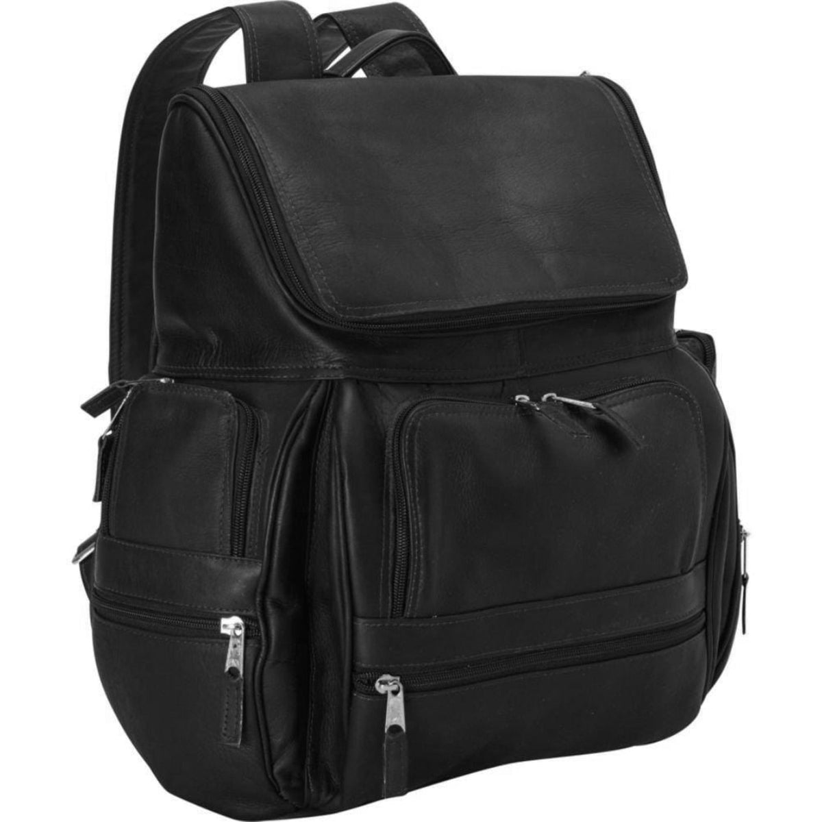 Explorer Leather Laptop Backpack - Black