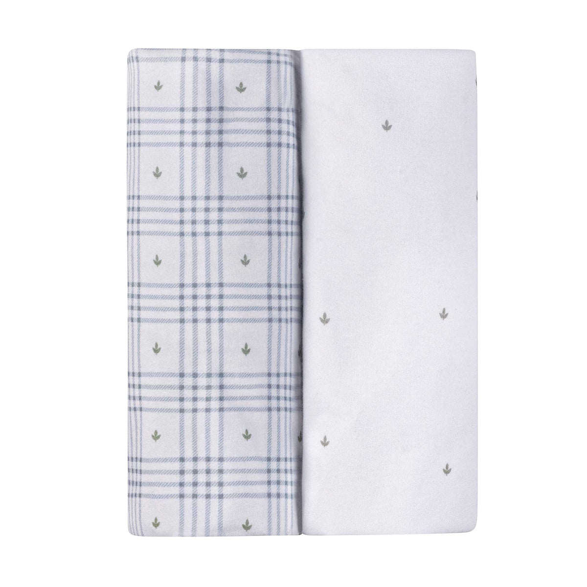 Ely's & Co. 2 Pack Waterproof Bassinet Sheets - Floral Plaid Collection - Blue