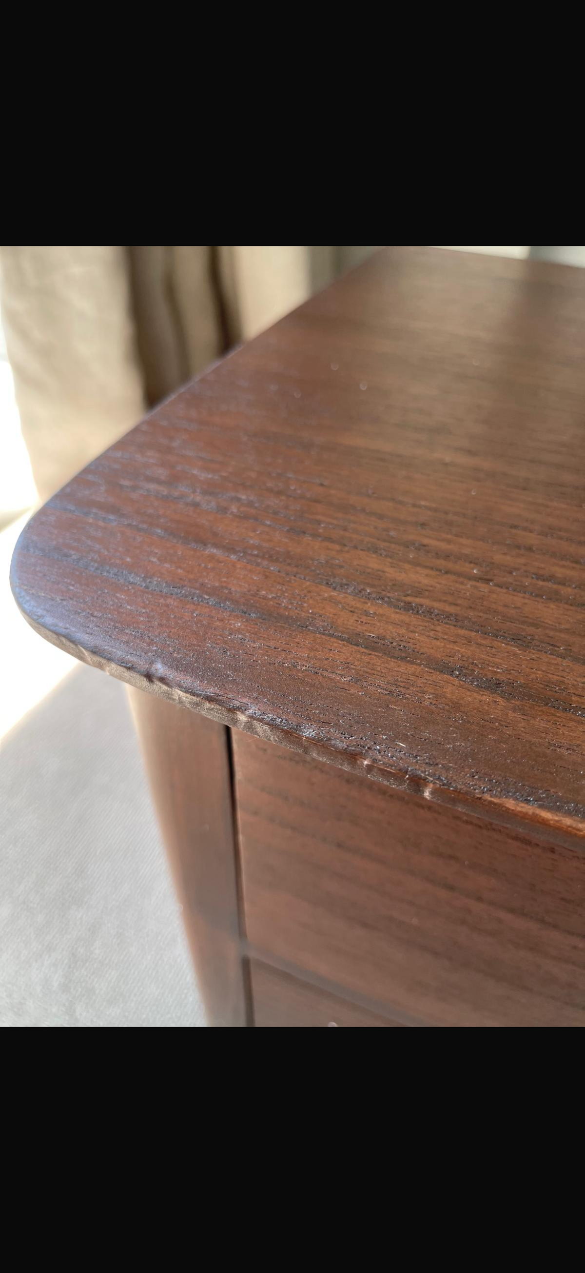 Norway Dark Walnut Wooden Bedside Table (Damaged) - Image 3