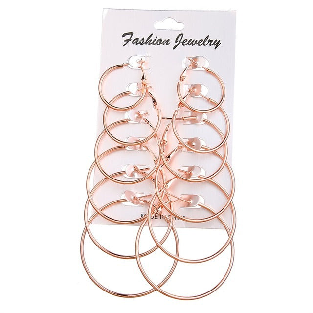 Hot Selling Accessories, Rock Exaggerated Earrings - Rose Gold