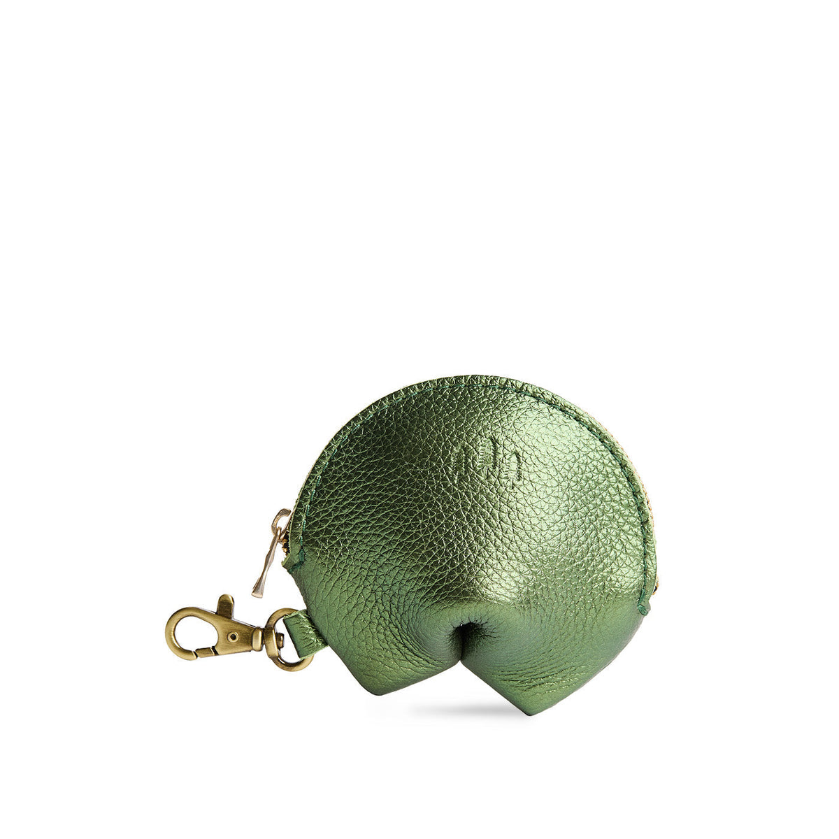 Fortune Cookie Keychain - Metallic Greench