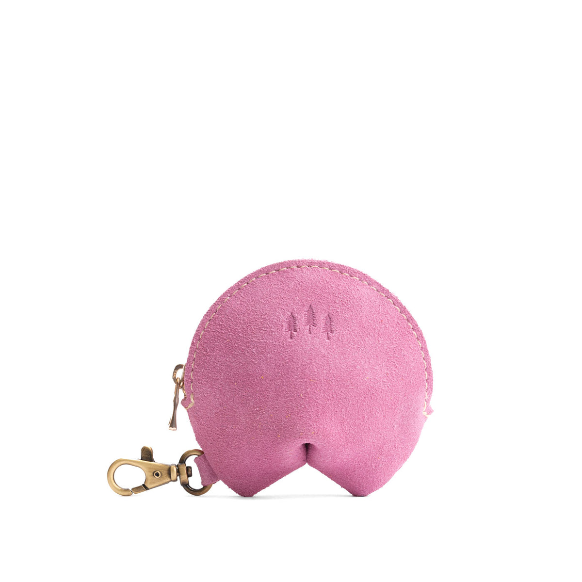 Fortune Cookie Keychain - Pink Suede