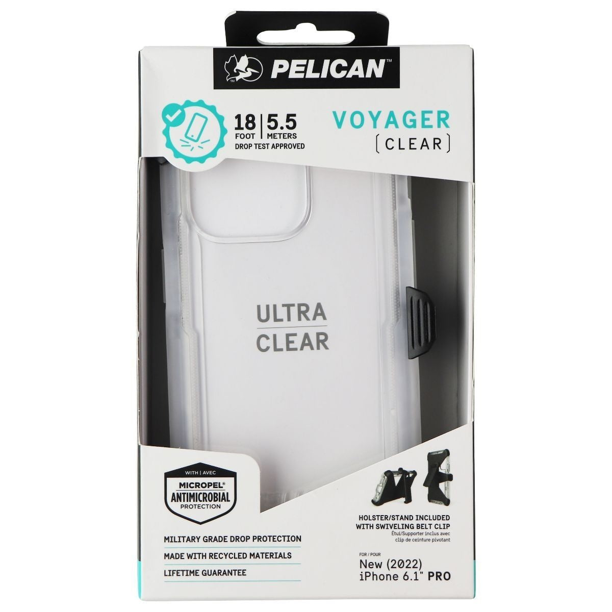 Pelican Voyager Series Case and Holster for Apple iPhone 14 Pro - Clear - New - Image 4