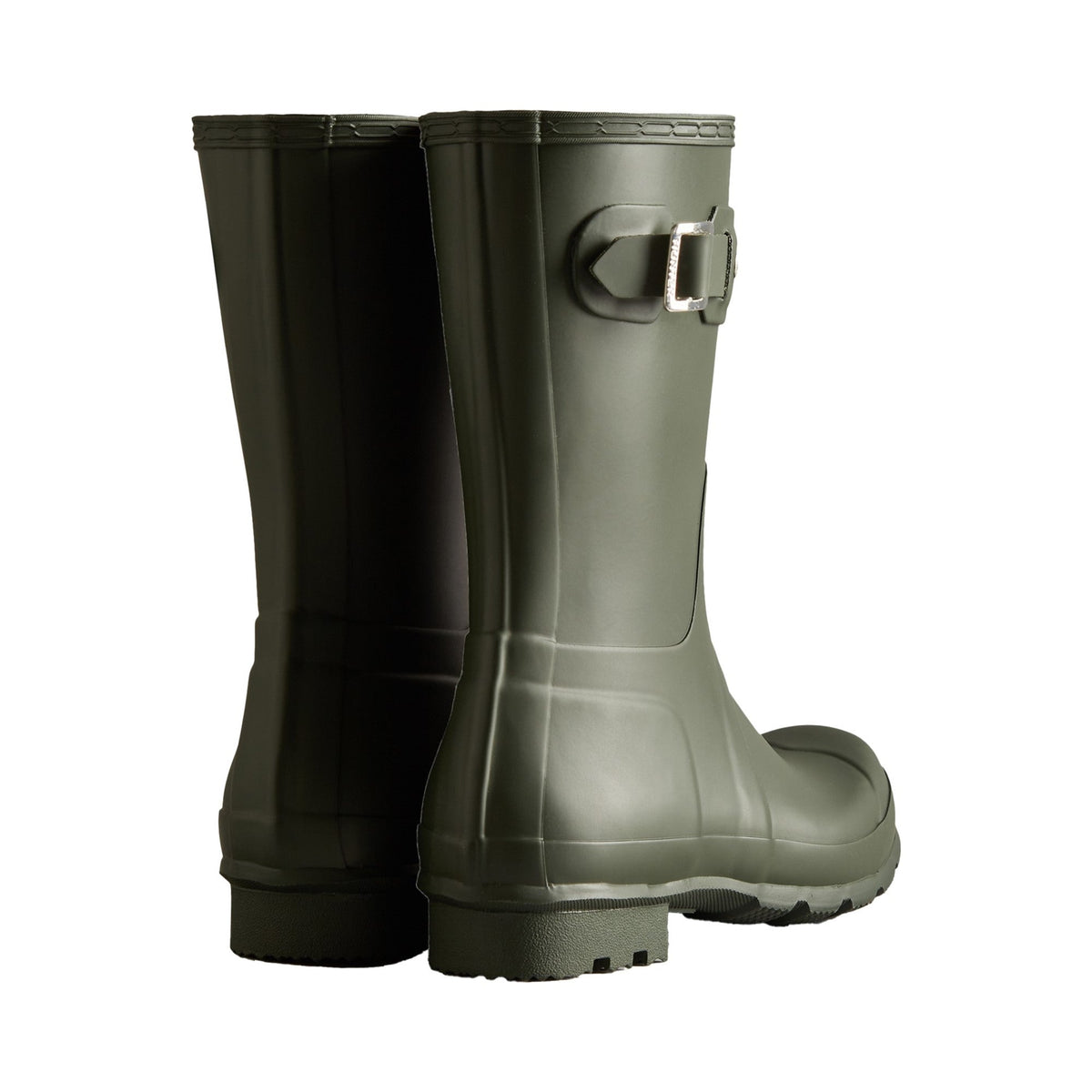 Hunter Original Short Mens Wellington Boots - Dark Olive - Image 2