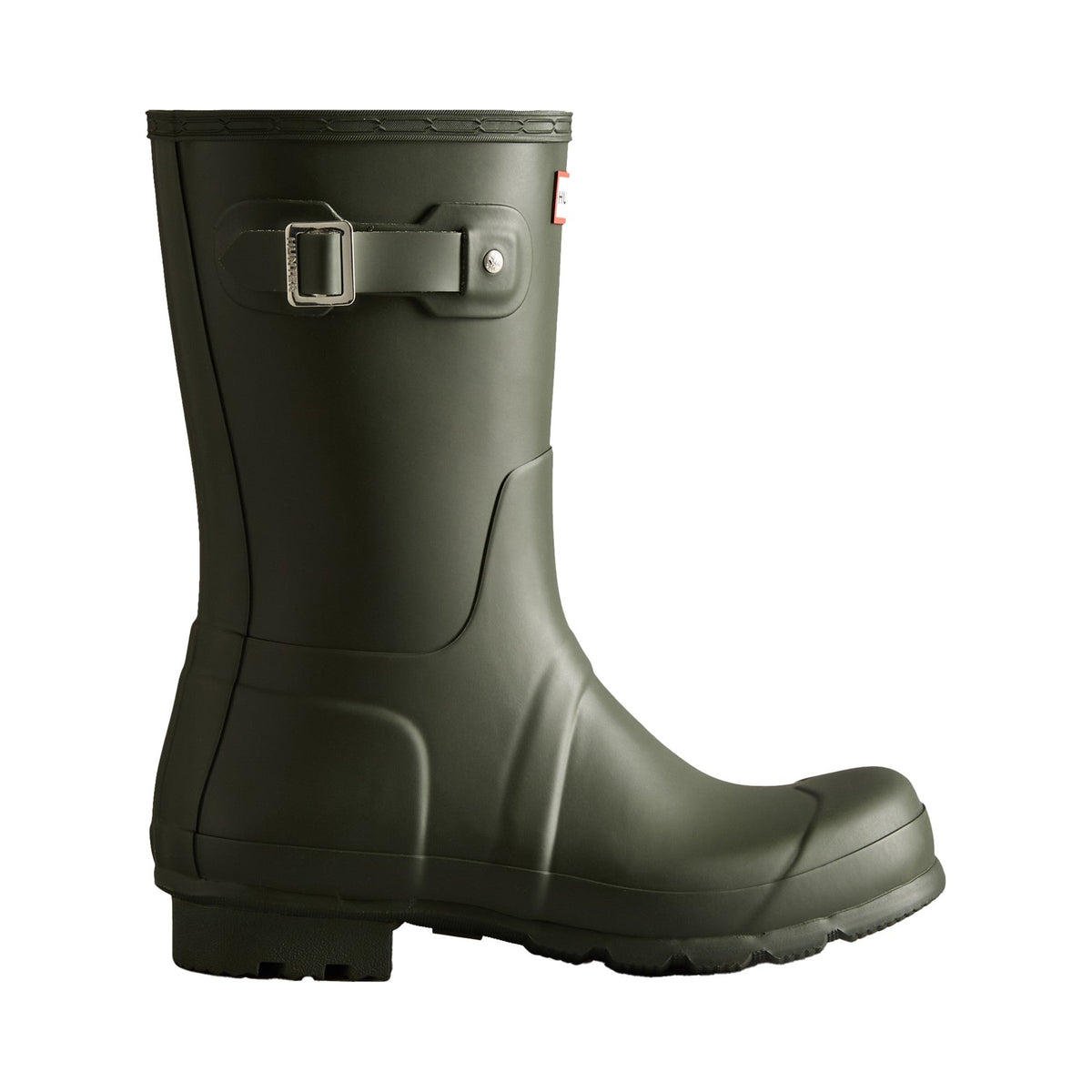 Hunter Original Short Mens Wellington Boots - Dark Olive - Image 4