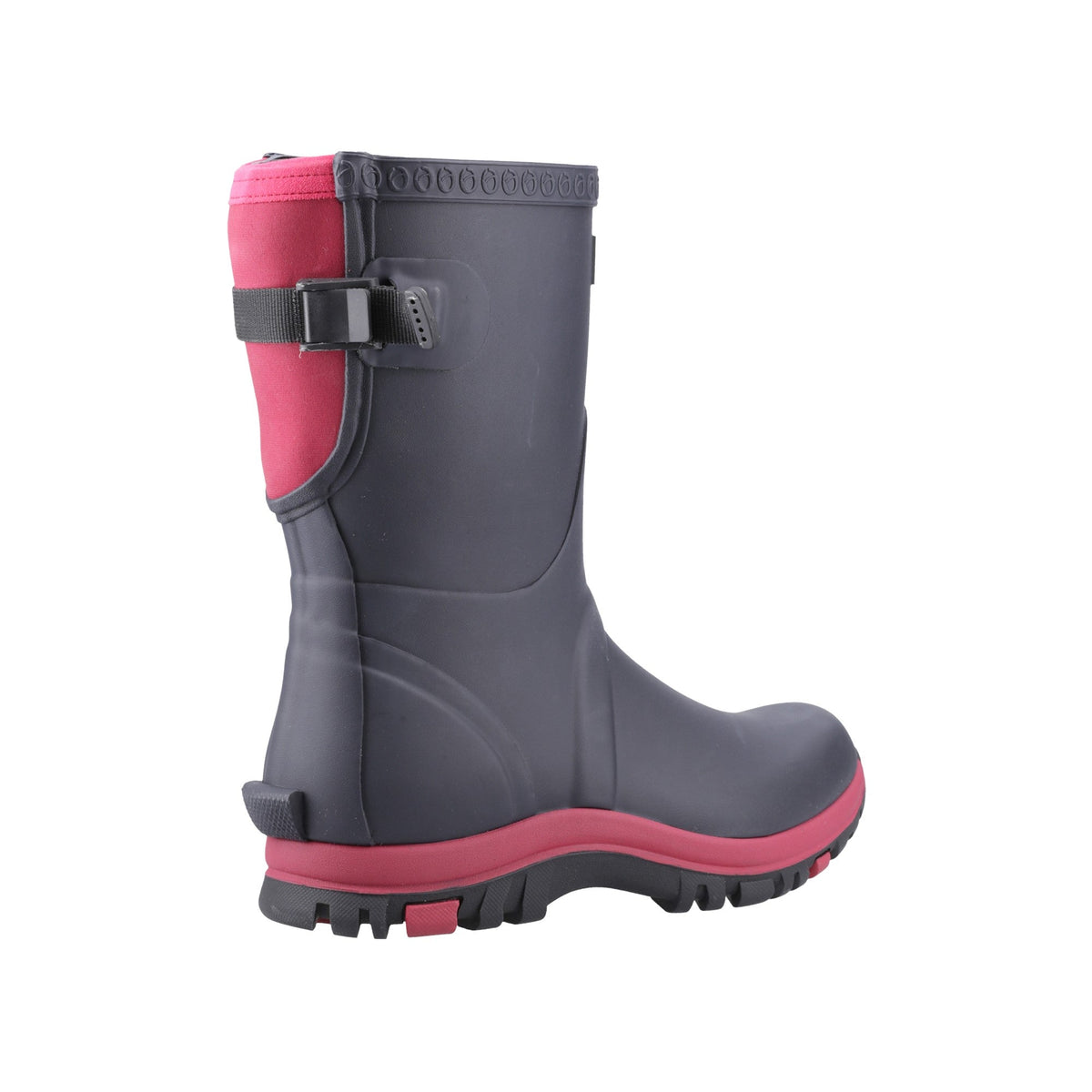 Cotswold Realm Womens Adjustable Short Wellington Boot - Navy/Pink - Image 6