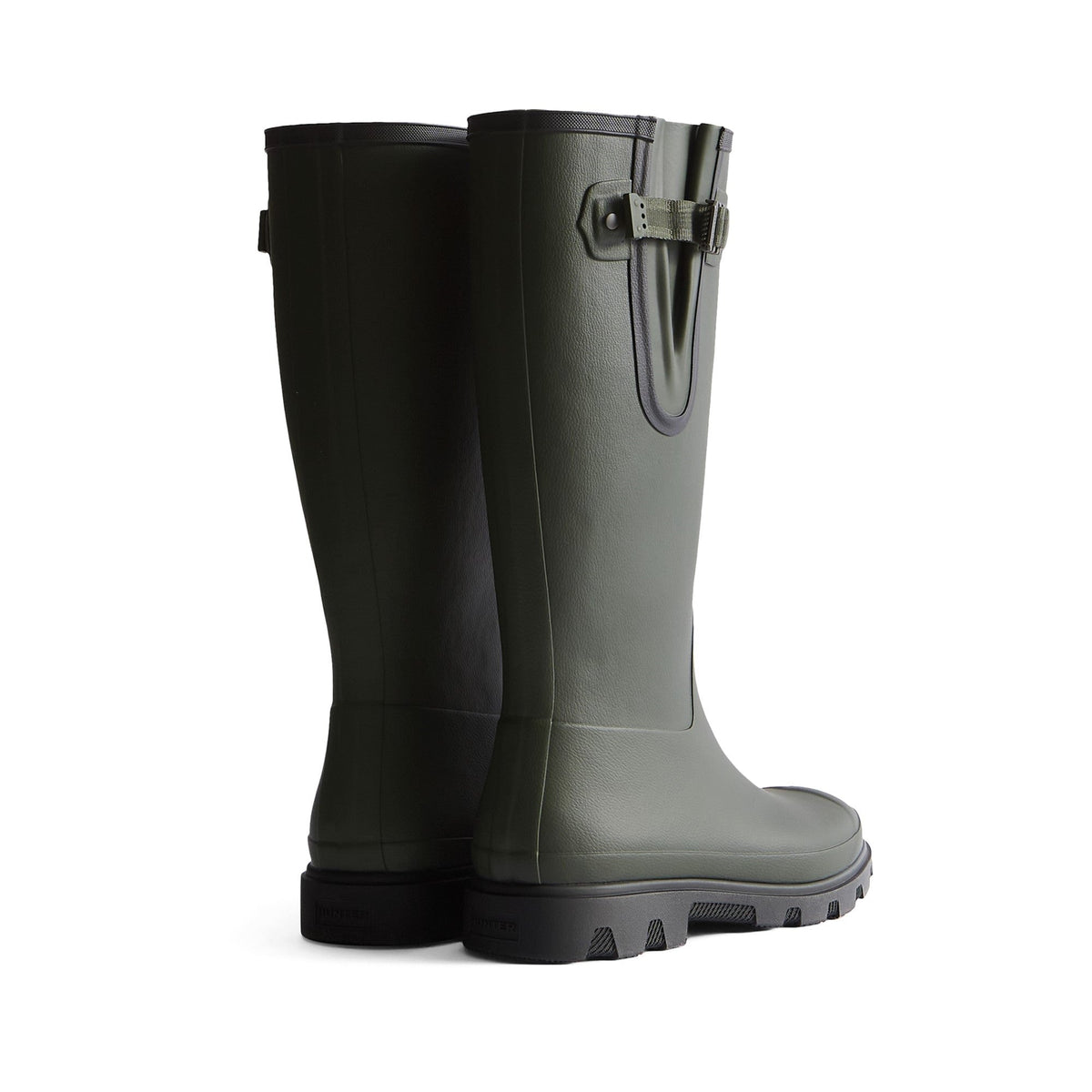 Hunter Field Downpour Adjustable Boot Womens - Dark Olive/Black - Image 2