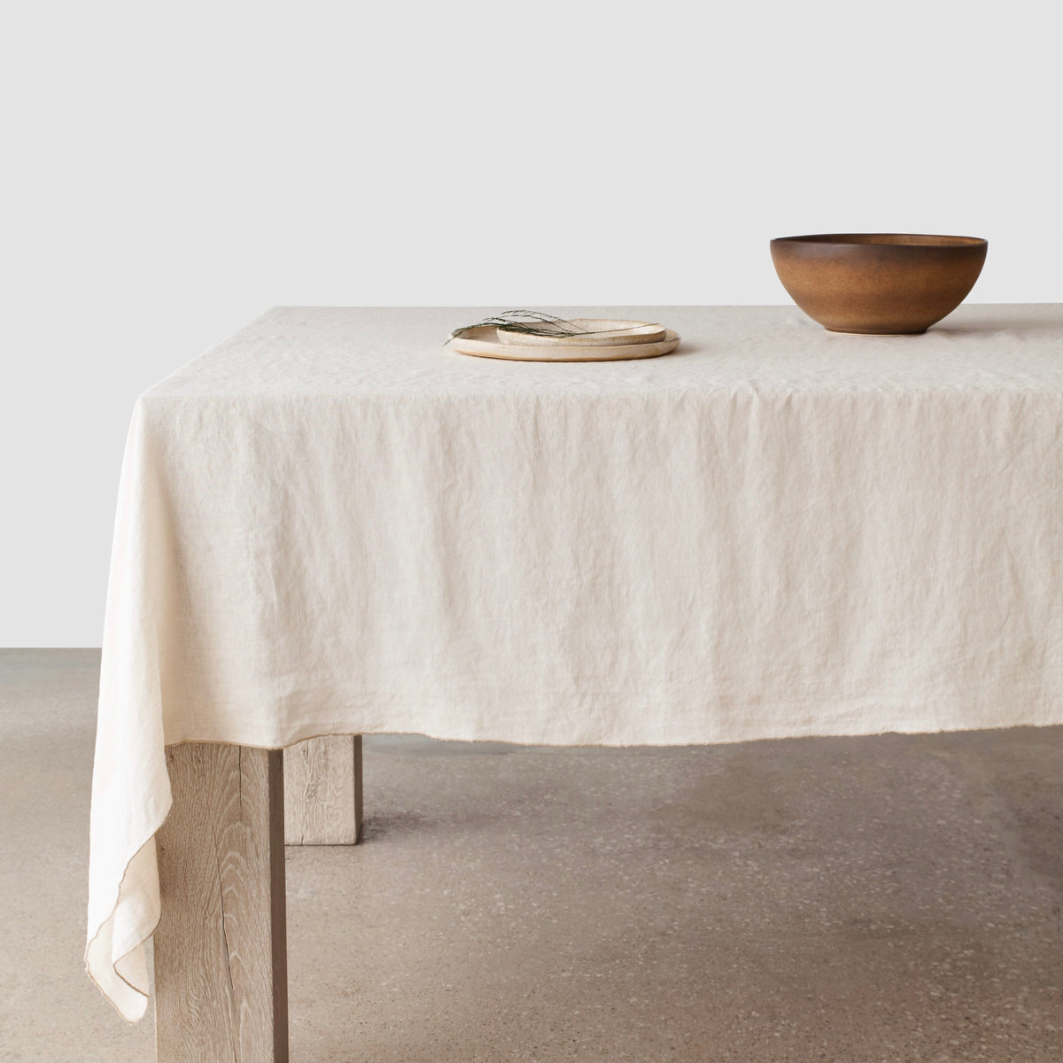 Stonewashed Linen Tablecloth - Ivory