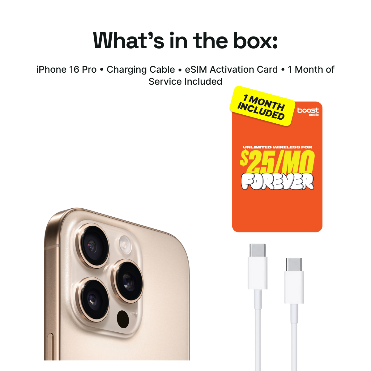 iPhone 16 Pro Connected Pack (Unlocked) + 1 Month Boost Mobile - Image 2