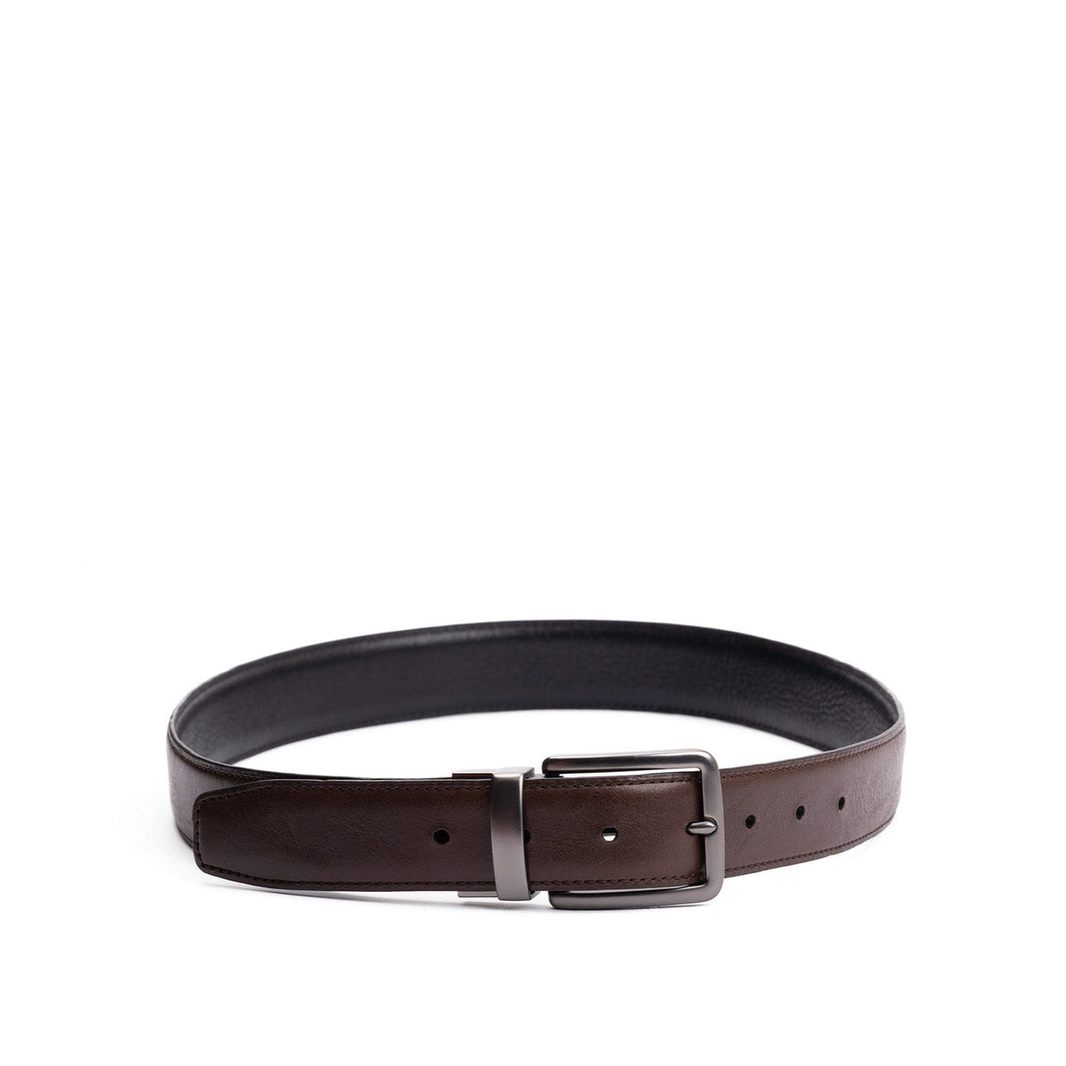 Men's Italian Reversible Leather Belt - Brown Black