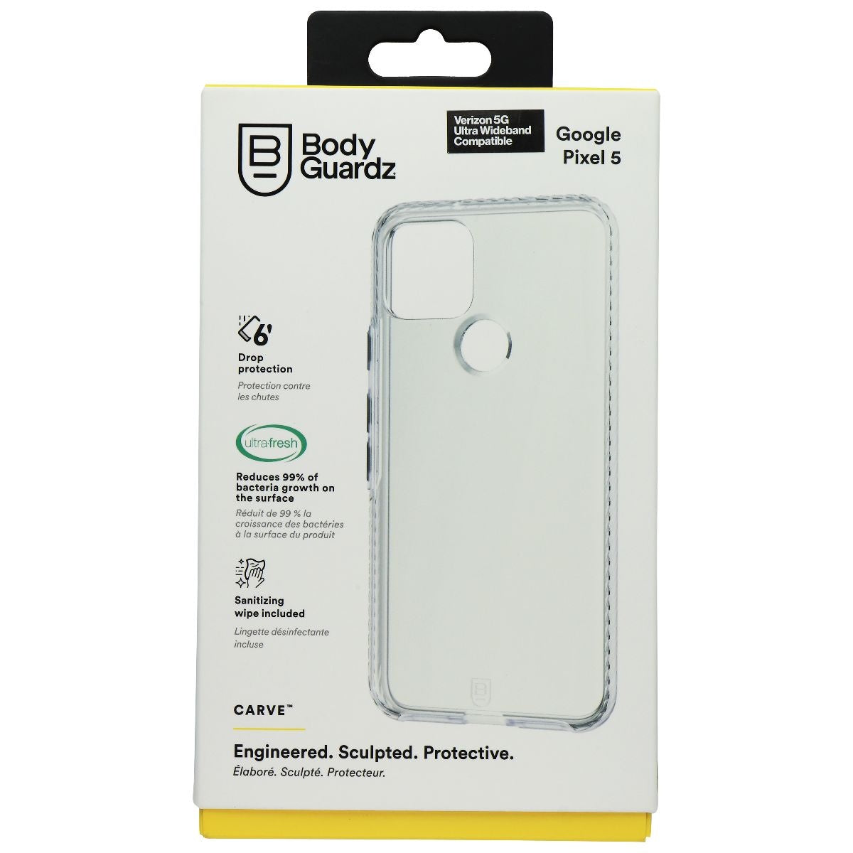 BodyGuardz Carve Series Case for Google Pixel 5 - Clear - New - Image 4