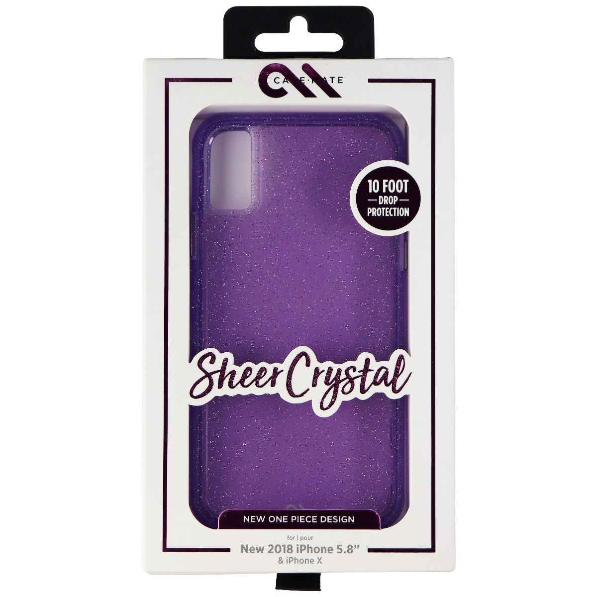 Case-Mate Sheer Crystal Series Case for Apple iPhone Xs/X - Crystal Purple - New - Image 4