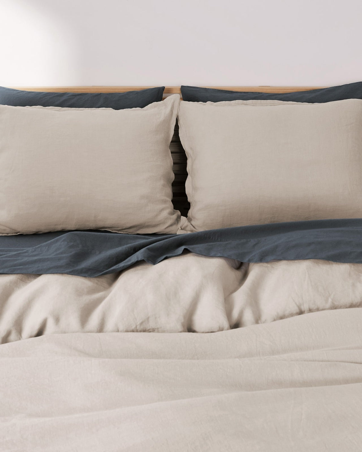 Linen Duvet Cover Set - Bone K/CK - Image 2