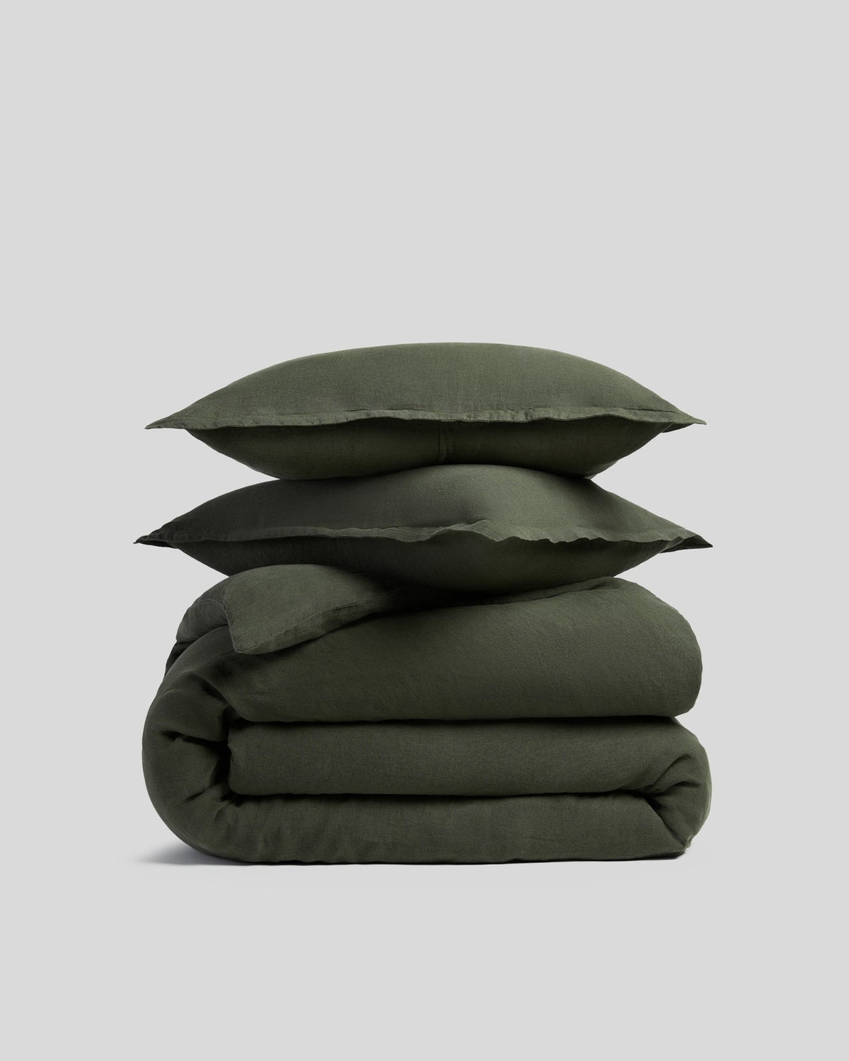 Linen Duvet Cover Set - Evergreen F/Q