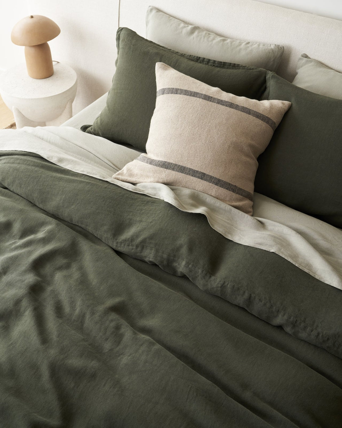 Linen Duvet Cover Set - Evergreen F/Q - Image 2
