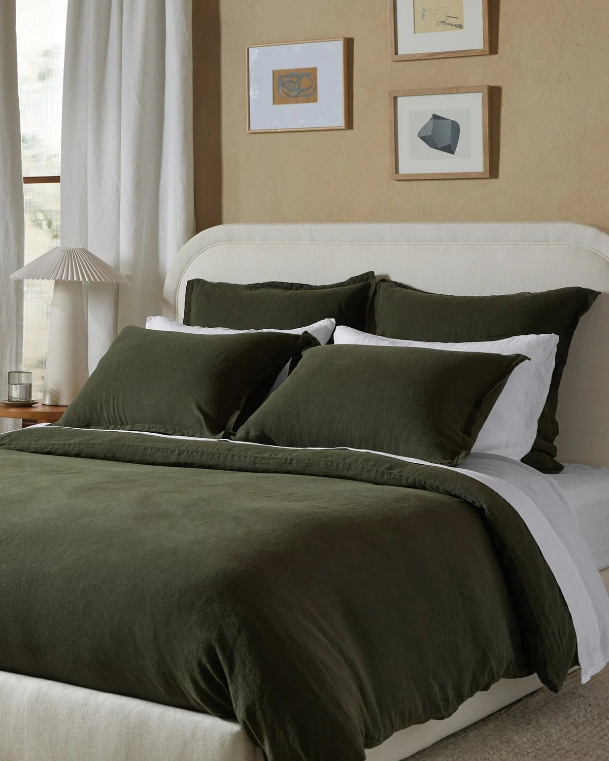 Linen Duvet Cover Set - Evergreen K/CK - Image 4