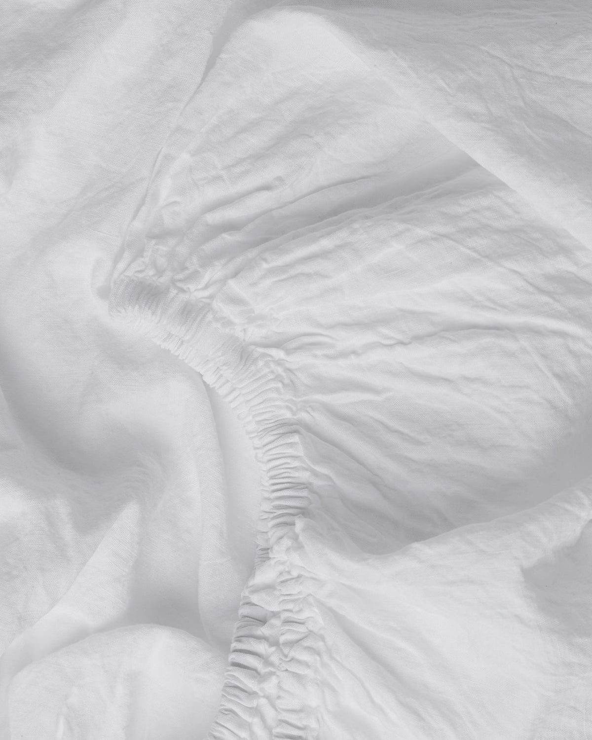 Linen Fitted Sheet (White) - Image 3