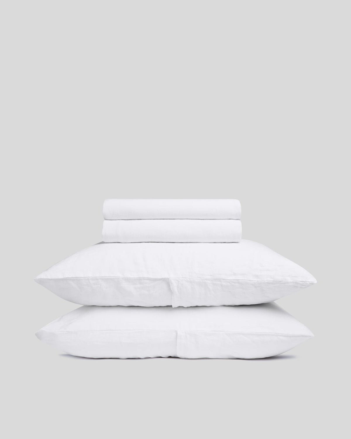 Linen Sheet Set - White K/CK