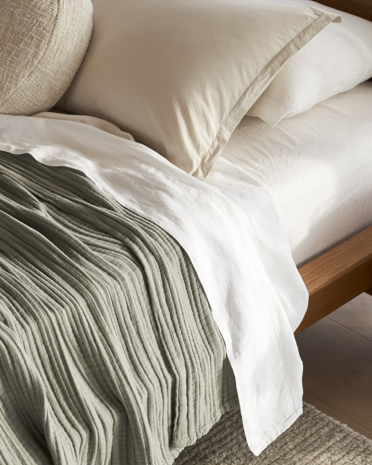 Linen Sheet Set - White K/CK - Image 4